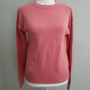 Lauren Conrad pink lightweight knit sweater top sz Xs